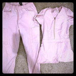 Gently Used Blush Pink Jaanuu Scrub Set XS
